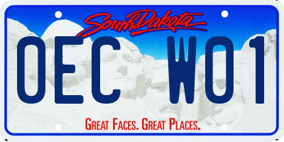 SD license plate 0ECW01