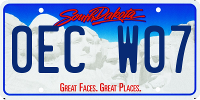 SD license plate 0ECW07