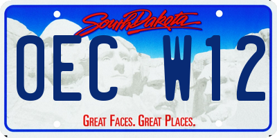 SD license plate 0ECW12