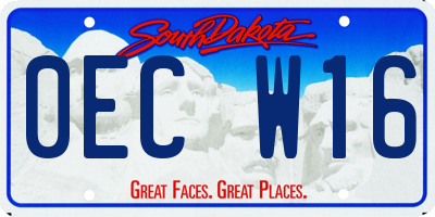 SD license plate 0ECW16