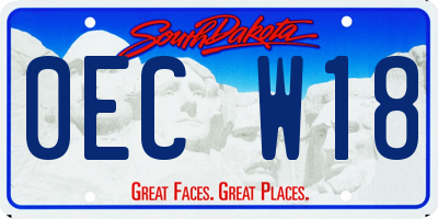 SD license plate 0ECW18