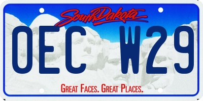 SD license plate 0ECW29