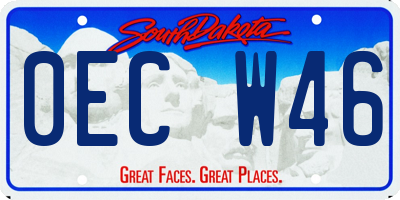 SD license plate 0ECW46