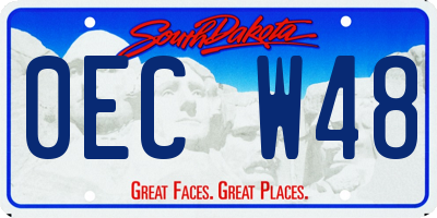 SD license plate 0ECW48