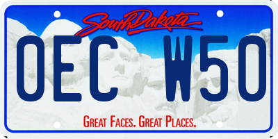 SD license plate 0ECW50