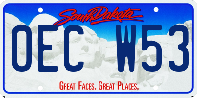 SD license plate 0ECW53