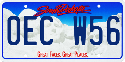SD license plate 0ECW56