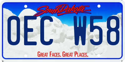 SD license plate 0ECW58