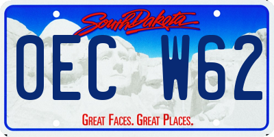 SD license plate 0ECW62