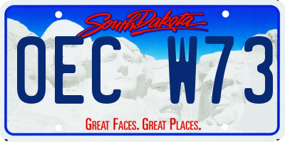 SD license plate 0ECW73