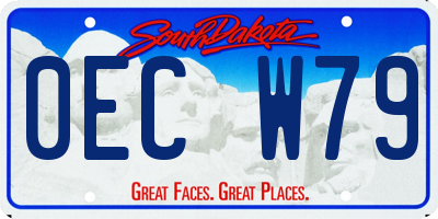SD license plate 0ECW79