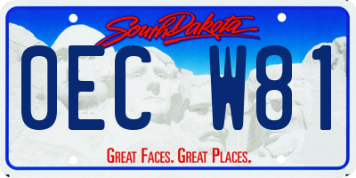 SD license plate 0ECW81