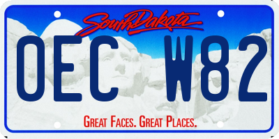 SD license plate 0ECW82