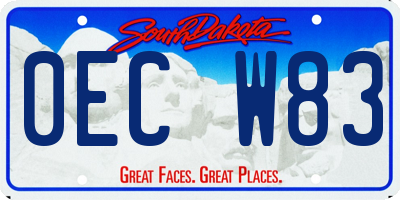 SD license plate 0ECW83