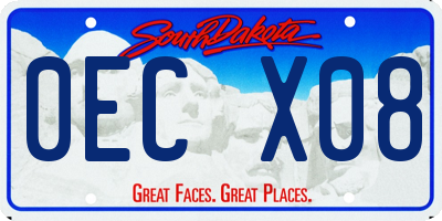 SD license plate 0ECX08