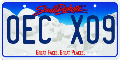 SD license plate 0ECX09