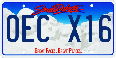 SD license plate 0ECX16