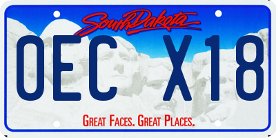SD license plate 0ECX18