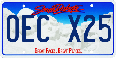 SD license plate 0ECX25