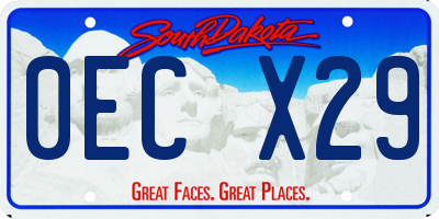 SD license plate 0ECX29