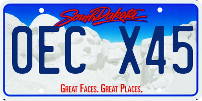 SD license plate 0ECX45