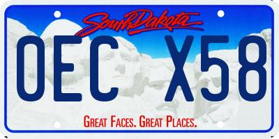 SD license plate 0ECX58