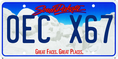 SD license plate 0ECX67