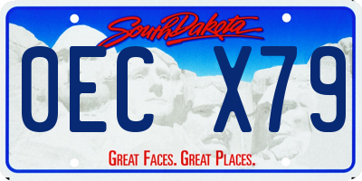 SD license plate 0ECX79