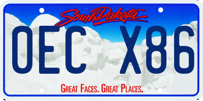 SD license plate 0ECX86