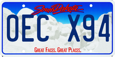 SD license plate 0ECX94