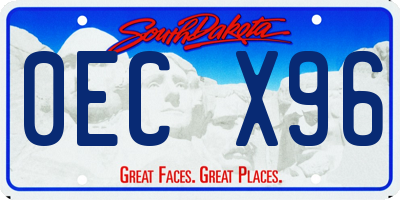 SD license plate 0ECX96