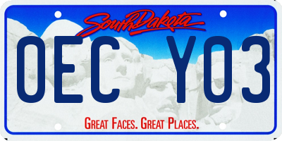 SD license plate 0ECY03