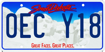 SD license plate 0ECY18