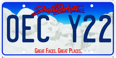 SD license plate 0ECY22