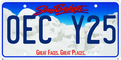 SD license plate 0ECY25