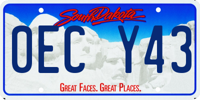 SD license plate 0ECY43