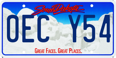 SD license plate 0ECY54