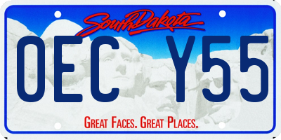 SD license plate 0ECY55