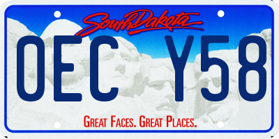 SD license plate 0ECY58