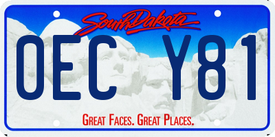 SD license plate 0ECY81