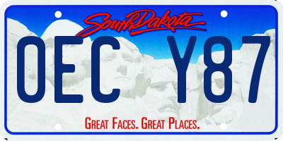 SD license plate 0ECY87