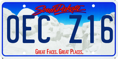 SD license plate 0ECZ16