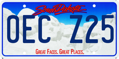 SD license plate 0ECZ25