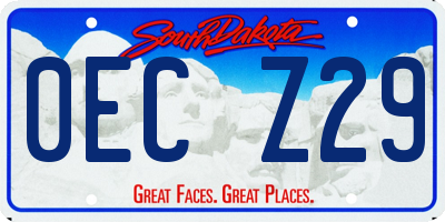 SD license plate 0ECZ29