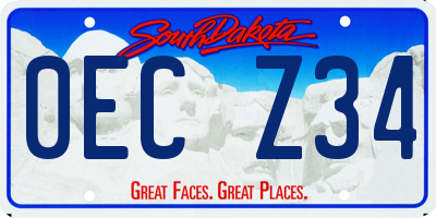 SD license plate 0ECZ34