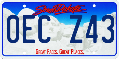 SD license plate 0ECZ43