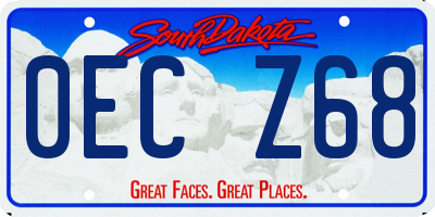 SD license plate 0ECZ68