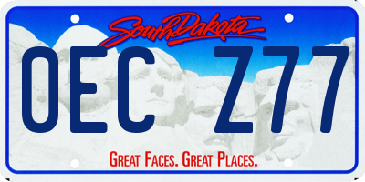 SD license plate 0ECZ77