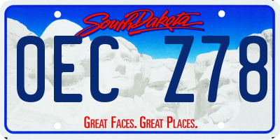 SD license plate 0ECZ78