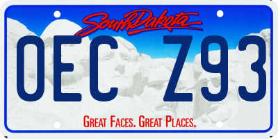 SD license plate 0ECZ93